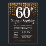 Surprise 60th Birthday Invitation Gold Glitter Kaart<br><div class="desc">Verrassend 60e verjaardag Uitnodiging met de gouden Lichten van het Koord met de Gouden Achtergrond van Glitter. Gouddag. Volwassen verjaardag. Mannen of vrouwen uitgenodigd. 13e 15e 16e 18e 21e 30e 40e 50e 60e 70e 90e 100e, elke leeftijd. Voor verdere aanpassing, te klikken gelieve de knoop "van de Aanpassing het"en ons...</div>