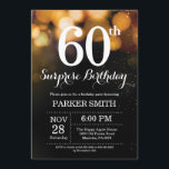 Surprise 60th Birthday Invitation Gold Glitter Kaart<br><div class="desc">Verrassend 60e verjaardag Uitnodiging met de gouden Lichten van het Koord met de Gouden Achtergrond van Glitter. Gouddag. Volwassen verjaardag. Mannen of vrouwen uitgenodigd. 13e 15e 16e 18e 21e 30e 40e 50e 60e 70e 90e 100e, elke leeftijd. Voor verdere aanpassing, te klikken gelieve de knoop "van de Aanpassing het"en ons...</div>
