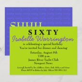 Surprise 60th Birthday Invitation Kaart (Voorkant / Achterkant)