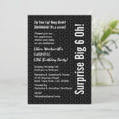 SURPRISE 60th Birthday Modern Black White Stars Kaart (Staand voorkant)