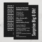 SURPRISE 60th Birthday Modern Black White Stars Kaart (Voorkant / Achterkant)