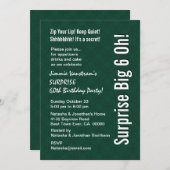 SURPRISE 60th Birthday Modern Forest Green F002 Kaart (Voorkant / Achterkant)