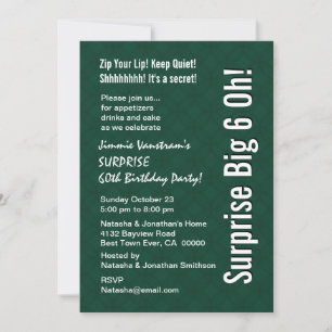 SURPRISE 60th Birthday Modern Forest Green F002 Kaart