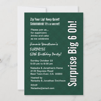 SURPRISE 60th Birthday Modern Forest Green F002 Kaart