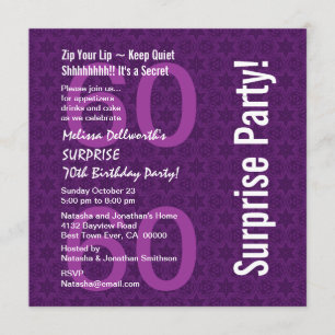 SURPRISE 60th Birthday Modern Paars White Y093 Kaart