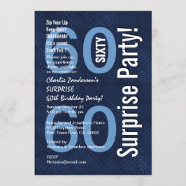 SURPRISE 60th Birthday Modern Royal Blue R604 Kaart