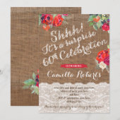 Surprise 60th Birthday Party Nodigt uit voor Feest Kaart (Voorkant / Achterkant)