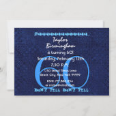 SURPRISE 60th Birthday Party Royal Blue V10A Kaart (Achterkant)