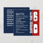 SURPRISE 60th Birthday Red White Stars Kaart (Voorkant / Achterkant)