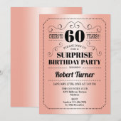 Surprise 60th Birthday - Roos Gold Zwart Kaart (Voorkant / Achterkant)