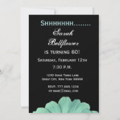 SURPRISE 60th Birthday Sjabloon Green Paars Daisy Kaart (Achterkant)