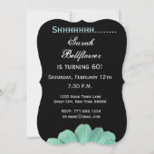 SURPRISE 60th Birthday Sjabloon Green Paars Daisy Kaart (Achterkant)