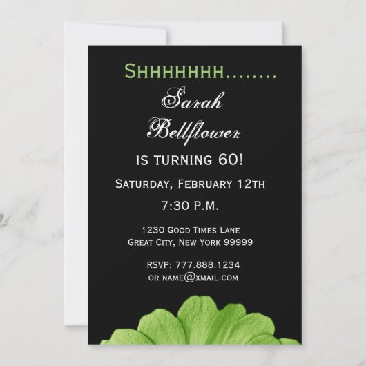 SURPRISE 60th Birthday Sjabloon Lime Green Daisy Kaart (Achterkant)