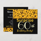 SURPRISE 60th Birthday Trendy Gold Black Leopard Kaart (Voorkant / Achterkant)
