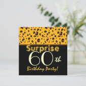 SURPRISE 60th Birthday Trendy Gold Black Leopard Kaart (Staand voorkant)