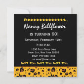 SURPRISE 60th Birthday Trendy Gold Black Leopard Kaart (Achterkant)