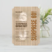 SURPRISE 60th Modern Birthday Distress Wood A06 Kaart (Staand voorkant)