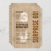 SURPRISE 60th Modern Birthday Distress Wood A06 Kaart (Voorkant / Achterkant)