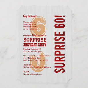 SURPRISE 60th Modern Birthday Whitewash Wood A07 Kaart