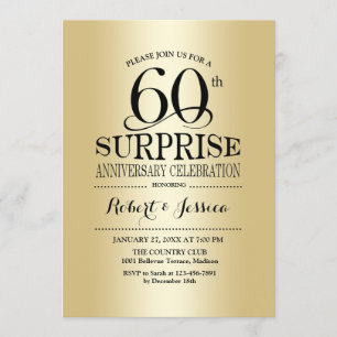 Surprise 60th Wedding Jubileum - Gold Kaart
