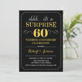 Surprise 60th Wedding Jubileum - Zwart Goud Kaart (Staand voorkant)