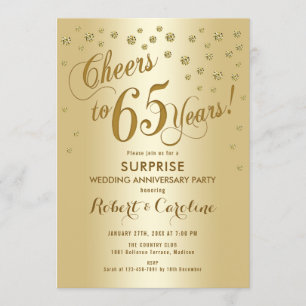 Surprise 65th Wedding Jubileum - Gold Kaart