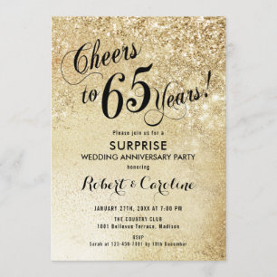 Surprise 65th Wedding Jubileum - Gold Kaart