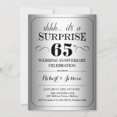 Surprise 65th Wedding Jubileum - Zilver Zwart Kaart (Voorkant)
