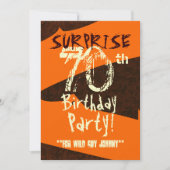 SURPRISE 70th Birthday Brown Ivory Oranje C734 Kaart (Voorkant)
