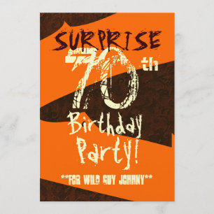 SURPRISE 70th Birthday Brown Ivory Oranje C734 Kaart