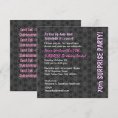 SURPRISE 70th Birthday Grey Pink Retro Pattern Kaart (Voorkant / Achterkant)