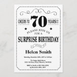 Surprise 70th Birthday Invitation Black and White Kaart<br><div class="desc">Verrassend 70e verjaardag Uitnodiging zwart-wit Typografie. Zwart-witte achtergrond. Volwassen verjaardag. Mannelijke Mannen of vrouwen: Birthday. Kinder jongen of meisje Lady Teen Teenage Bday Invite. 13e 15e 16e 18e 21e 30e 40e 50e 60e 70e 80e 90e 100e. Elke leeftijd. Voor verdere aanpassing, te klikken gelieve de knoop "van de Aanpassing het"en...</div>