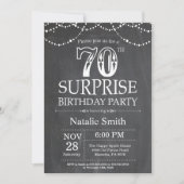 Surprise 70th Birthday Invitation Chalkboard Kaart (Voorkant)