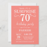 Surprise 70th Birthday Invitation Coral Kaart<br><div class="desc">Verrassend 70e verjaardag Uitnodiging met Koraalachtergrond. Volwassen verjaardag. Mannen of vrouwen uitgenodigd. 13e 15e 16e 18e 21e 30e 40e 50e 60e 70e 90e 100e,  elke leeftijd. Voor verdere aanpassing,  te klikken gelieve de knoop "van de Aanpassing het"en ons ontwerphulpmiddel te gebruiken om deze sjabloon te wijzigen.</div>