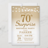 Surprise - 70th Birthday Invitation Gold Kaart (Voorkant)