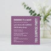 SURPRISE 70th Birthday Paarse Polka Dots Y323 Kaart (Staand voorkant)