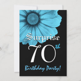 SURPRISE 70th Birthday Party Blue Daisy N220 Kaart