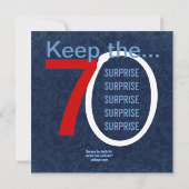 SURPRISE 70th Birthday Red White Blue C653 Kaart (Achterkant)