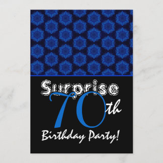SURPRISE 70th Birthday Royal Blue Stars W1448 Kaart