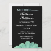 SURPRISE 70th Birthday Sjabloon Green Paars Daisy Kaart (Achterkant)