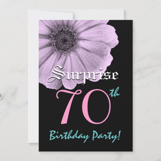 SURPRISE 70th Birthday Sjabloon Paarse Daisy Kaart (Voorkant)
