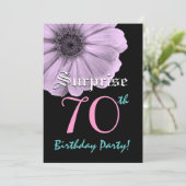 SURPRISE 70th Birthday Sjabloon Paarse Daisy Kaart (Staand voorkant)