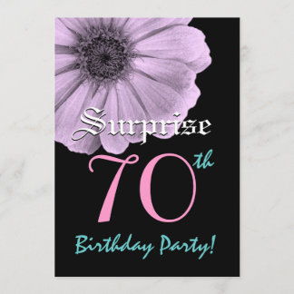 SURPRISE 70th Birthday Sjabloon Paarse Daisy Kaart