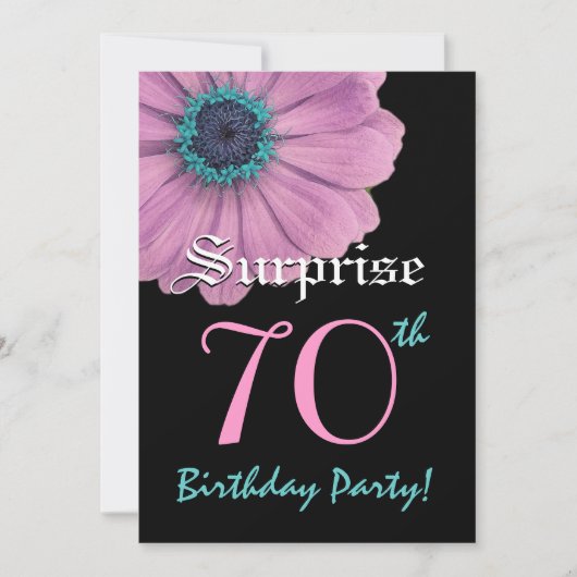 SURPRISE 70th Birthday Sjabloon Pink Daisy Kaart (Voorkant)
