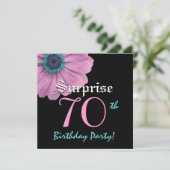 SURPRISE 70th Birthday Sjabloon Pink Daisy Kaart (Staand voorkant)