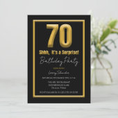 Surprise 70th Bold 70 Black and Gold Birthday Kaart (Staand voorkant)