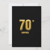 Surprise 70th Bold 70 Black and Gold Birthday Kaart (Achterkant)