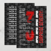 SURPRISE 70th Modern Birthday Red Black Circles Kaart (Voorkant / Achterkant)