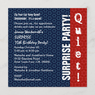 SURPRISE 75e verjaardag Modern Red Blue Star Kaart