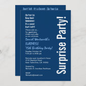 SURPRISE 75th Birthday Modern Navy Blue White Kaart (Voorkant / Achterkant)